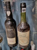 1 BOTTLE GILLES DENIS SALVEUS CALVADOS HORS AGE 70cl TOGETHER WITH I BOTTLE BLANDYS DUKE OF CLARENCE