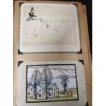 A SCRAP ALBUM OF 1930S CHRISTMAS CARDS IN VARIOUS PRINTED FORMS, TO INCLUDE WORKS BY ISABEL CLELAND,