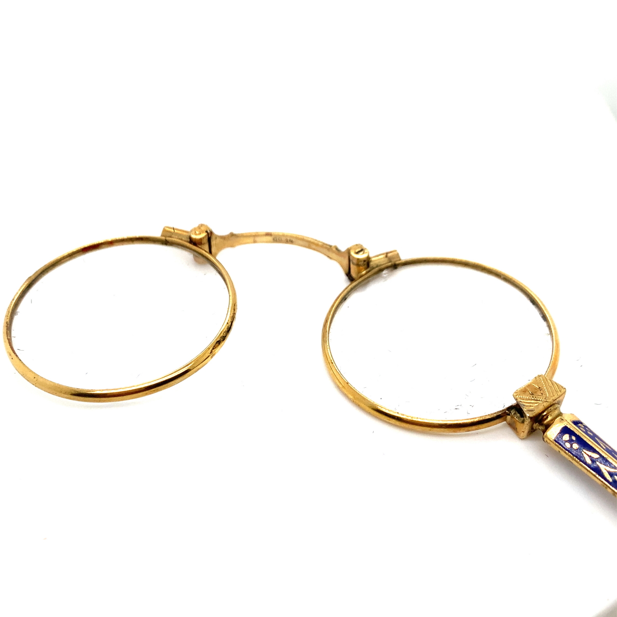 A PAIR OF ANTIQUE LORGNETTE WITH ENAMEL HANDLE. - Image 2 of 2