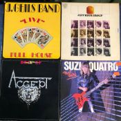 11 X ROCK/HEAVY LP's INCLUDING: JEFF BECK - BECK-OLA, JEFF BECK GROUP, TWO OTHERS, 3 X SUZI