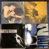 U2 - 12 RECORDS INCLUDING U2 TO DATE PROMO LP, 'ONE' 12" SINGLE, RATTLE & HUM WITH SHOP PROMO BAG,