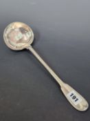 A CONTINENTAL SILVER FIDDLE AND THREAD SOUP LADLE, 227Gms.
