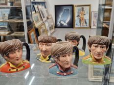 THE BEATLES - 5 TOBY STYLE JUGS, ROYAL DOULTON. 2 VERSIONS OF JOHN LENNON.