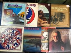 GRATEFUL DEAD - 7 ALBUMS AND 1 BOOK - DEAD SET, SHAKEDOWN STREET, STEAL YOUR FACE, HISTORY OF