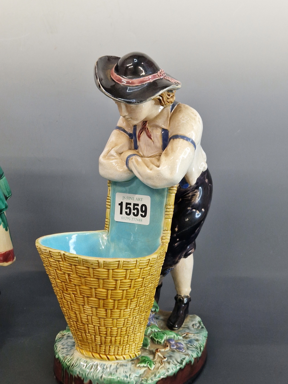 A PAIR OF MINTON MAJOLICA FIGURAL SWEETMEATS, DATE SYMBOL FOR 1870, THE MALE AND FEMALE IN 18th C. - Image 2 of 32