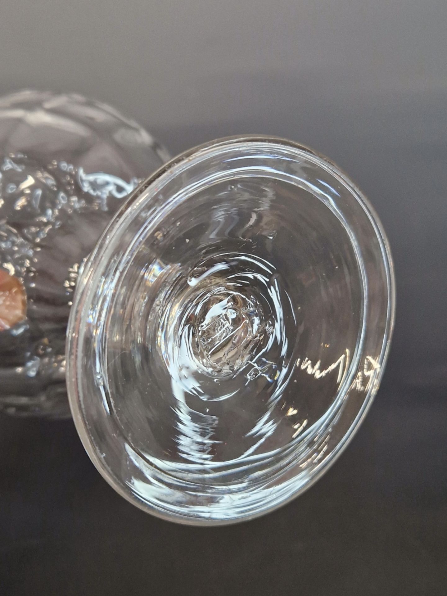 AN 18th C. ALE GLASS WITH TEARED STEM AND FOLDED FOOT, TWO GLASSES WITH DIAMOND DIAPERED BOWLS, - Image 10 of 13