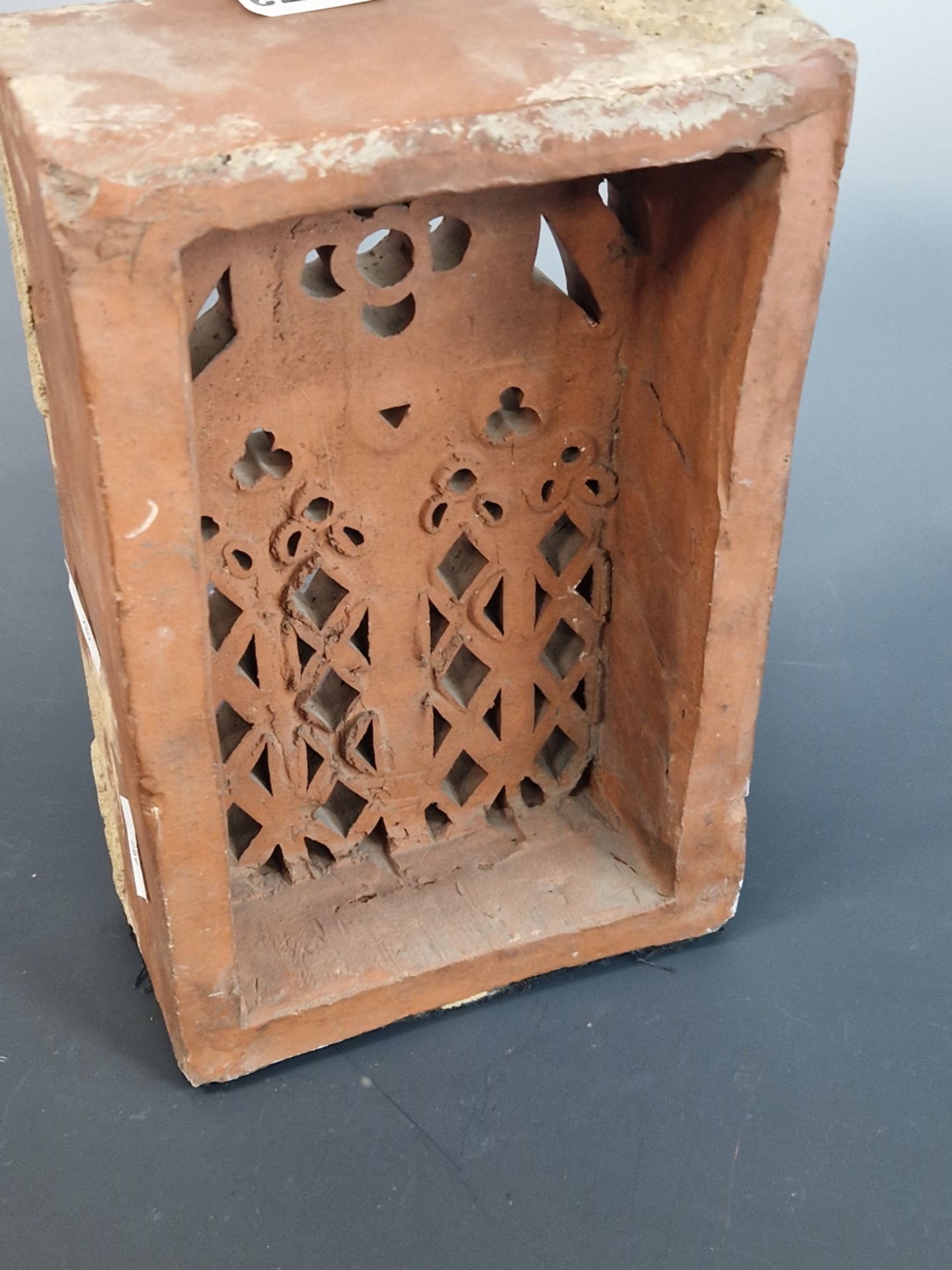 A DECORATIVE BRICK BY PLATTS PIERCED ON ONE SIDE WITH A GOTHIC WINDOW. H 26cms. - Image 4 of 4
