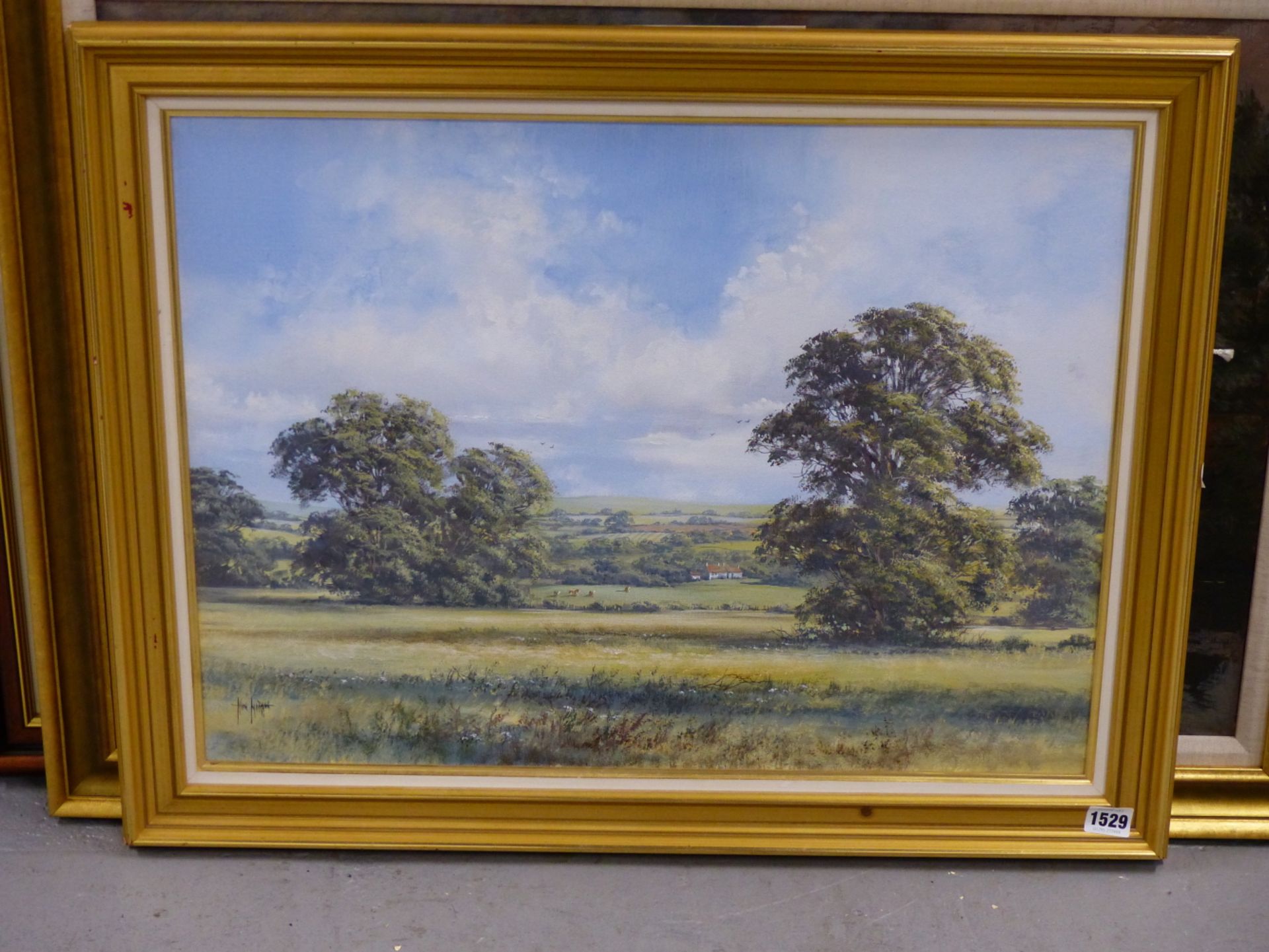 ALLAN MORGAN (CONTEMPORARY SCHOOL) ARR. AN ENGLISH LANDSCAPE, SIGNED, OIL ON CANVAS. 57 x 72cms - Image 2 of 7