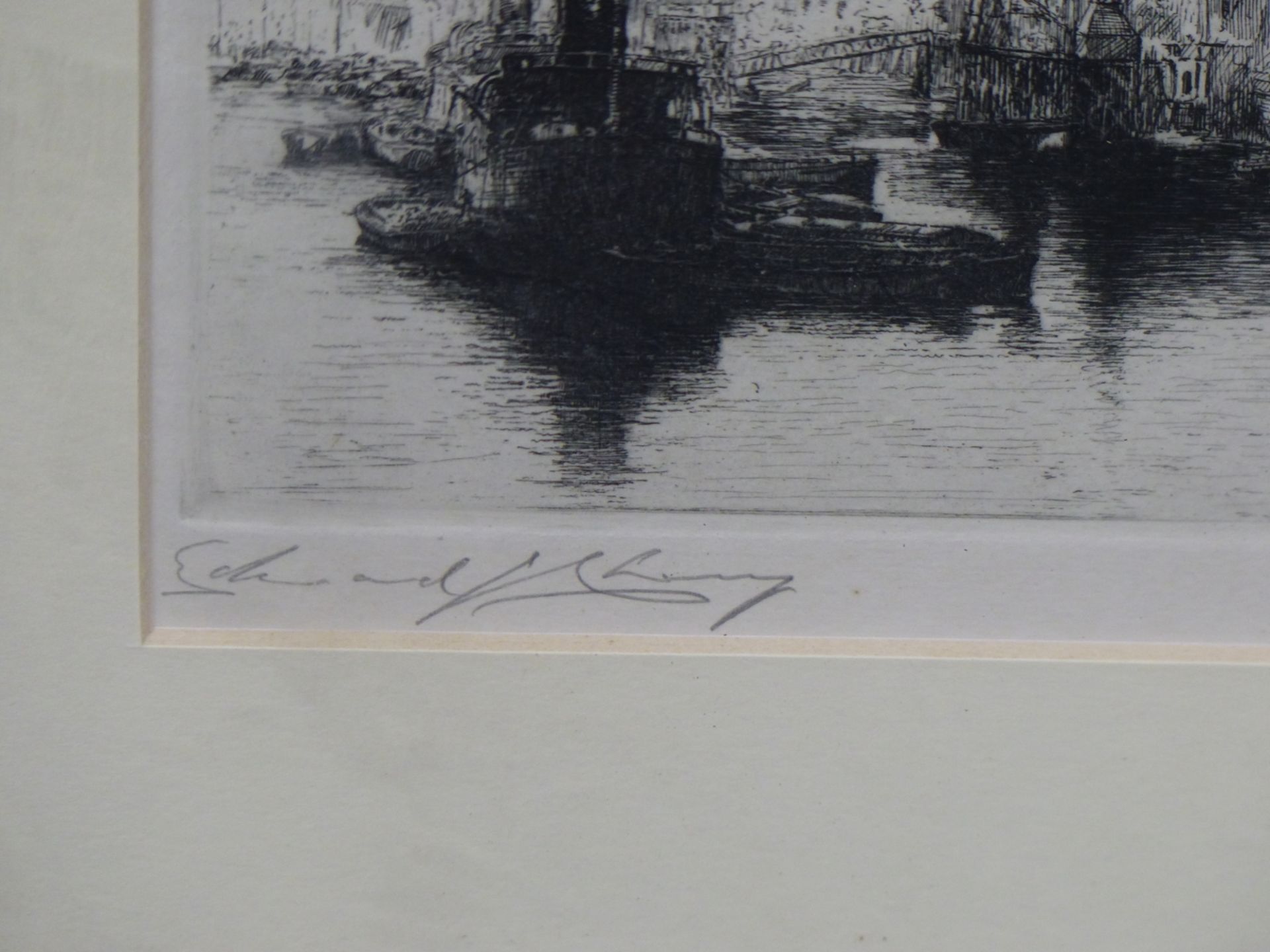 EDWARD J CHERRY. (1886-1960) ARR. THE HOUSES OF PARLIAMENT . ETCHING. PENCIL SIGNED ARTIST PROOF - Image 3 of 7