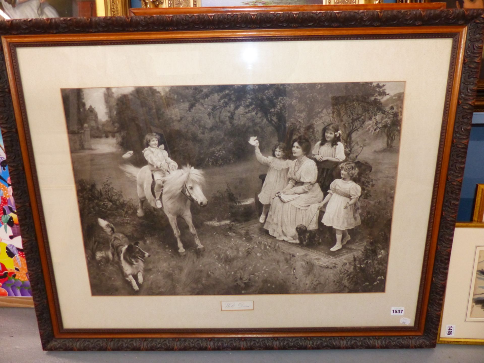AFTER ARTHUR J. ELSLEY A VINTAGE FOLIO PRINT OF CHILDREN TITLED WELL DONE. 48 x 71cms - Image 3 of 4