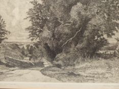 PHILLIP PIMLOTT (20TH CENTURY) ARR. WIER LANE WHITCHURCH BUCKS. ETCHING PENCIL SIGNED AND TITLED, 28