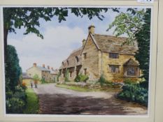 D.R. MATTHEWS.(20TH CENTURY) A SERIES OF WATERCOLOURS. VILLAGE HOUSES IN WARWICKSHIRE,