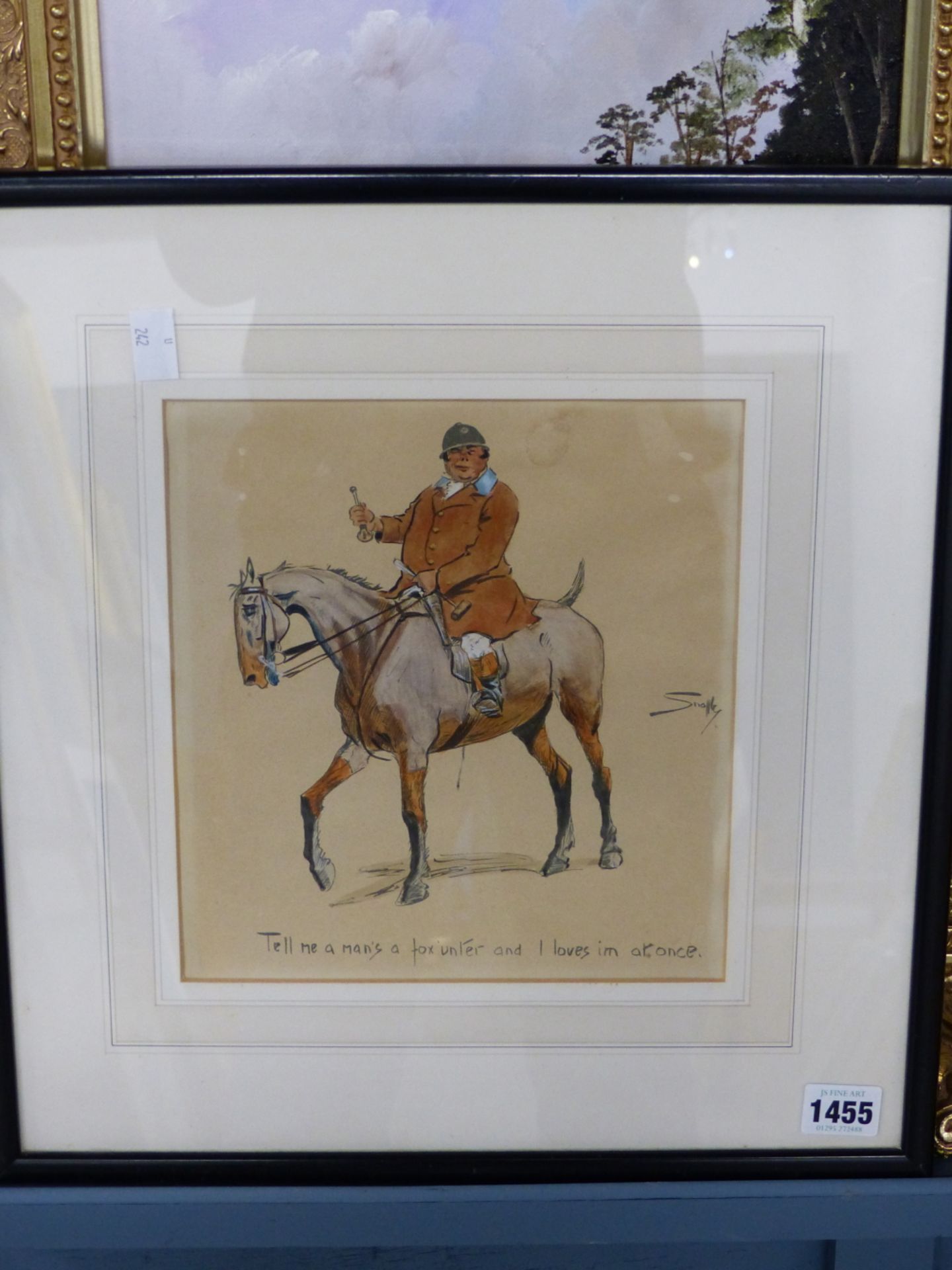 SNAFFLES (CHARLES JOHNSON PAYNE) A COMIC PORTRAIT OF A HUNTSMAN, INSCRIBED TELL ME A MAN'S A FOX' ' - Image 3 of 7