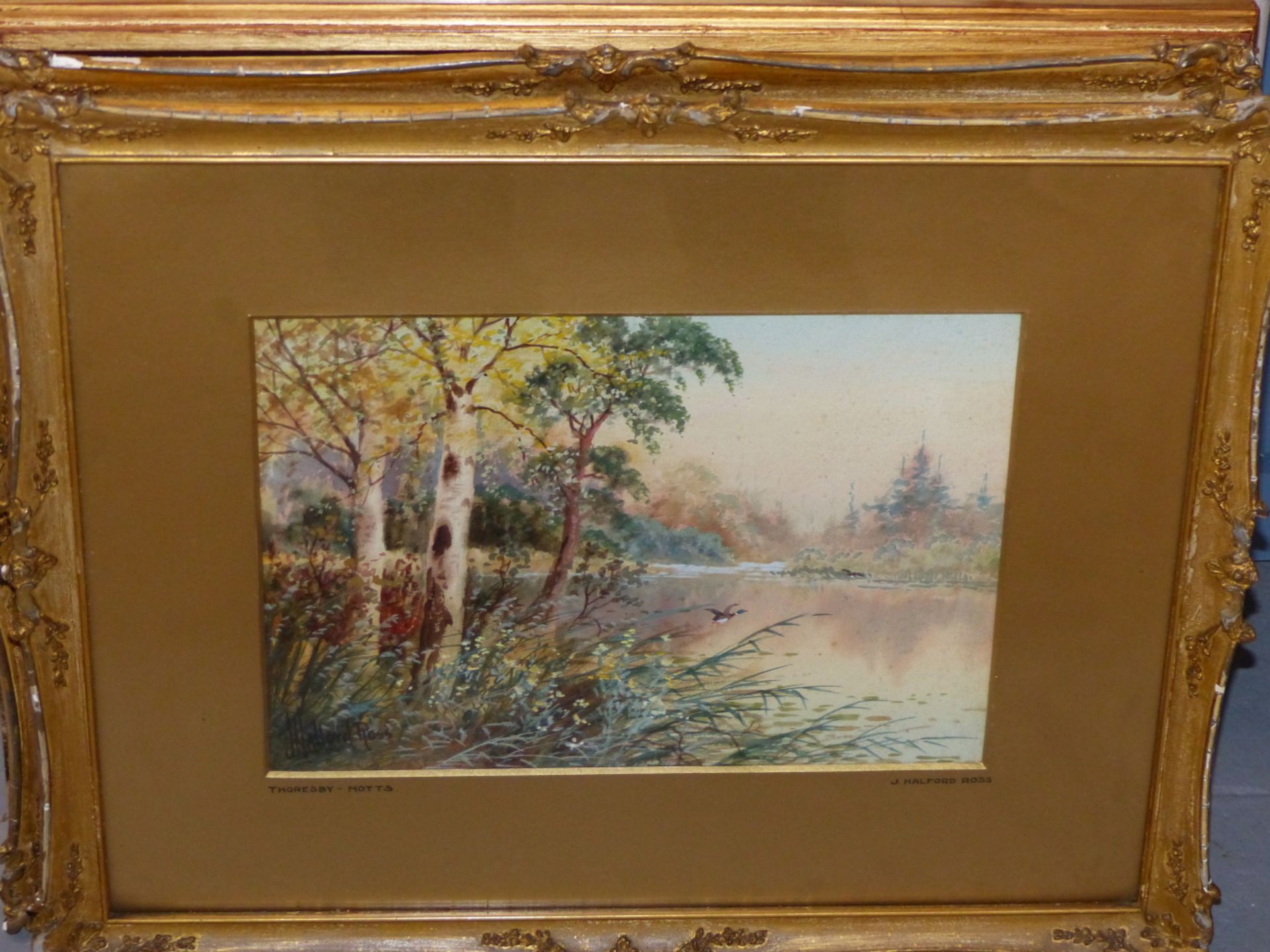 J. HALFORD ROSS (EARLY 20th C. ENGLISH SCHOOL) TWO WATERCOLOURS OF RIVER SCENES, SIGNED. 19 x - Image 4 of 5