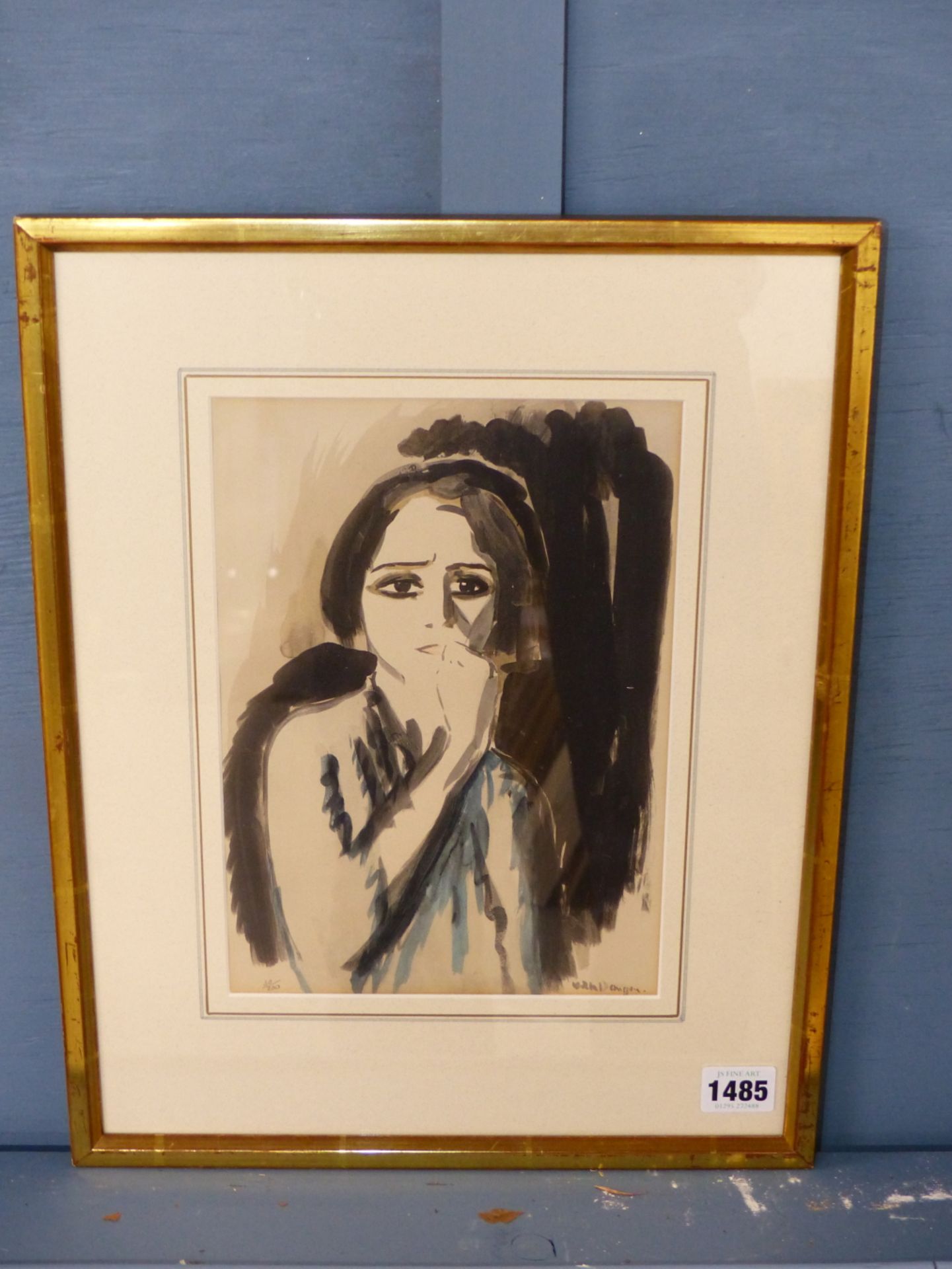 AFTER KEES VAN DONGEN (20th C.) A LIMITED EDITION COLOUR PORTRAIT PRINT. 26 x 18cms - Image 2 of 4