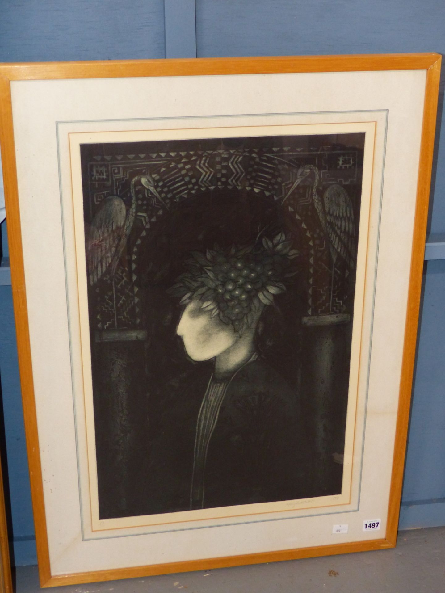 CONTEMPORARY SCHOOL PENCIL SIGNED LIMITED EDITION COLOUR ETCHING PORTRAIT OF A STYLIZED FIGURE, - Image 8 of 10