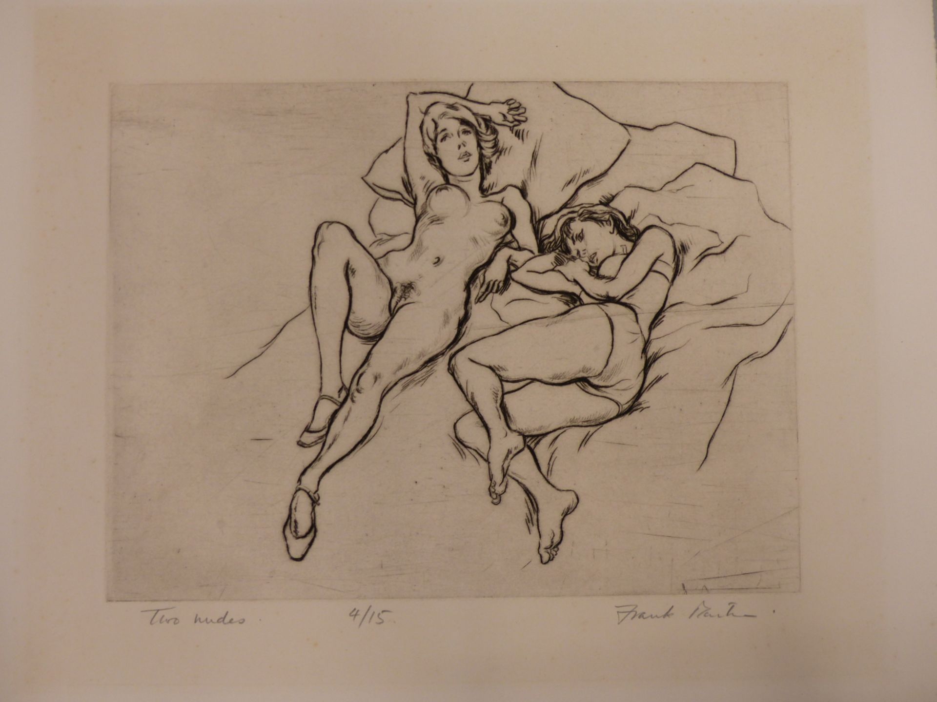 FRANK MARTIN ( 1921-2005) ARR. MARIE. PENCIL SIGNED ARTISTS PROOF ETCHING 40 X 29 cm (SHEET SIZE) - Image 2 of 2