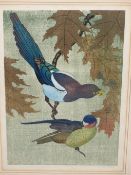 ANTHONY LA PAGLIA (1897-1993) ARR. BIRD STUDIES. A PAIR OF SIGNED WOODBLOCK PRINTS. 16 X 37 cm (2)
