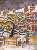 WILLIAM HALLE (1912- 1998)- PUTNEY UNDER SNOW. OIL ON CANVAS. SIGNED AND DATED '90 L/R. LABELLED