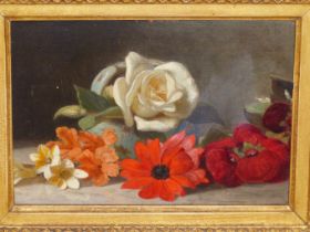 ENGLISH SCHOOL. 19TH/20TH CENTURY. STILL LIFE FLOWERS. OIL ON PANEL. 22 X 15 cm.