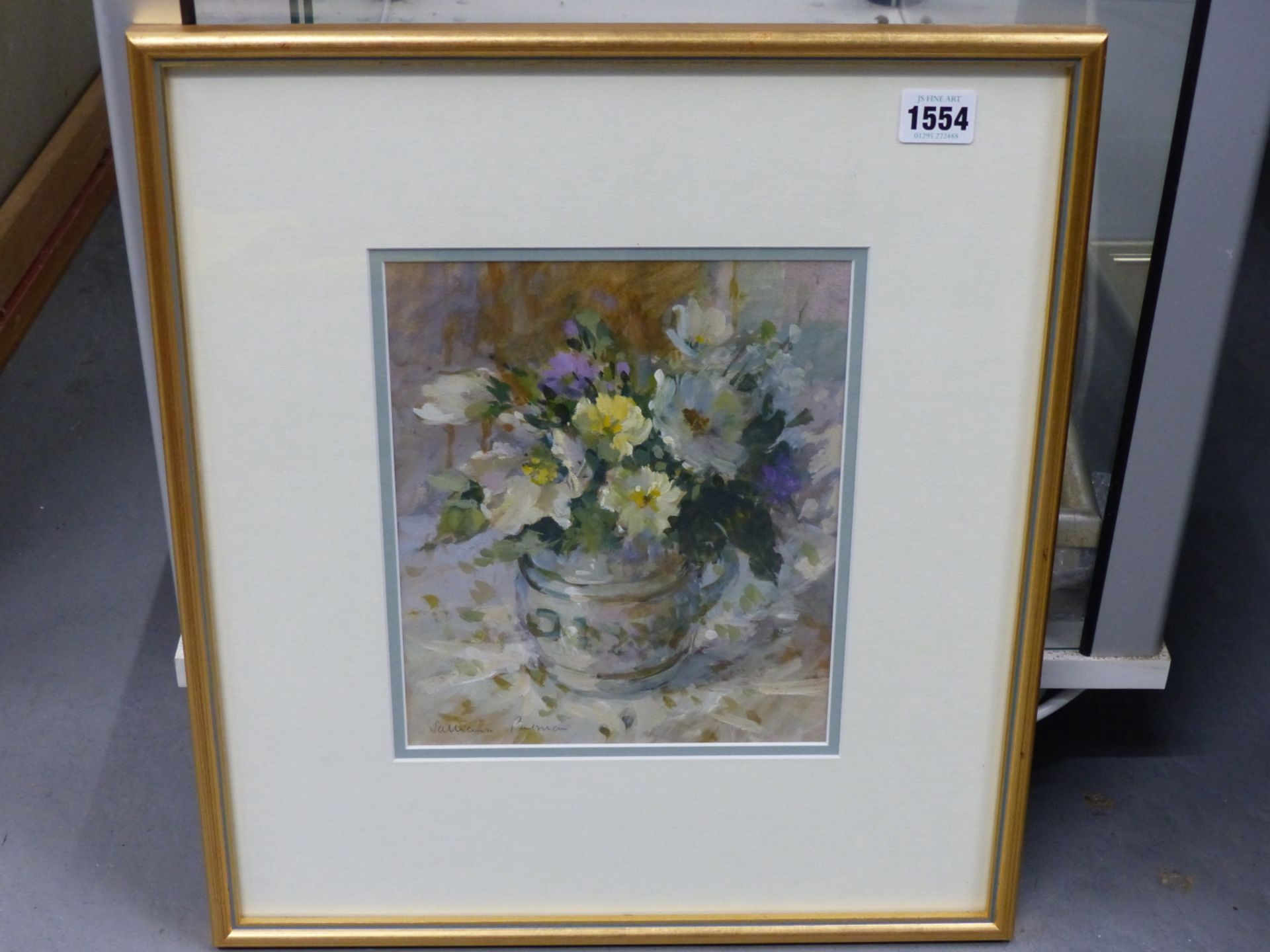SALLIANN PUTMAN RWS (B.1937-) ARR. STUDY WITH CHRISTMAS ROSES. WATERCOLOUR. SIGNED L/L, LABELLED - Image 4 of 6