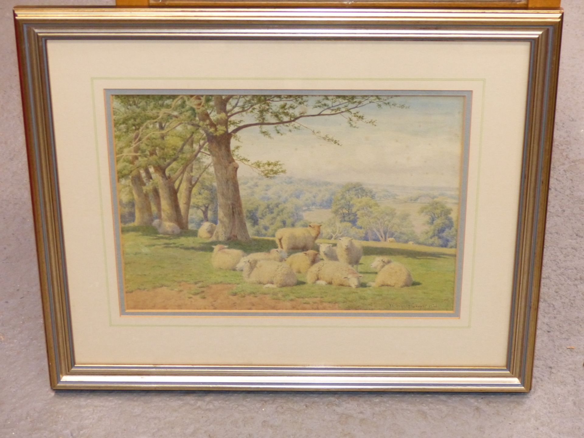 WILLIAM SIDNEY COOPER (1854-1927) SHEEP GRAZING. A PAIR OF WATERCOLOURS. EACH SIGNED DATED 1921 & - Image 8 of 8