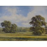 ALLAN MORGAN (CONTEMPORARY SCHOOL) ARR. AN ENGLISH LANDSCAPE, SIGNED, OIL ON CANVAS. 57 x 72cms