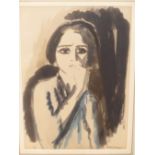 AFTER KEES VAN DONGEN (20th C.) A LIMITED EDITION COLOUR PORTRAIT PRINT. 26 x 18cms