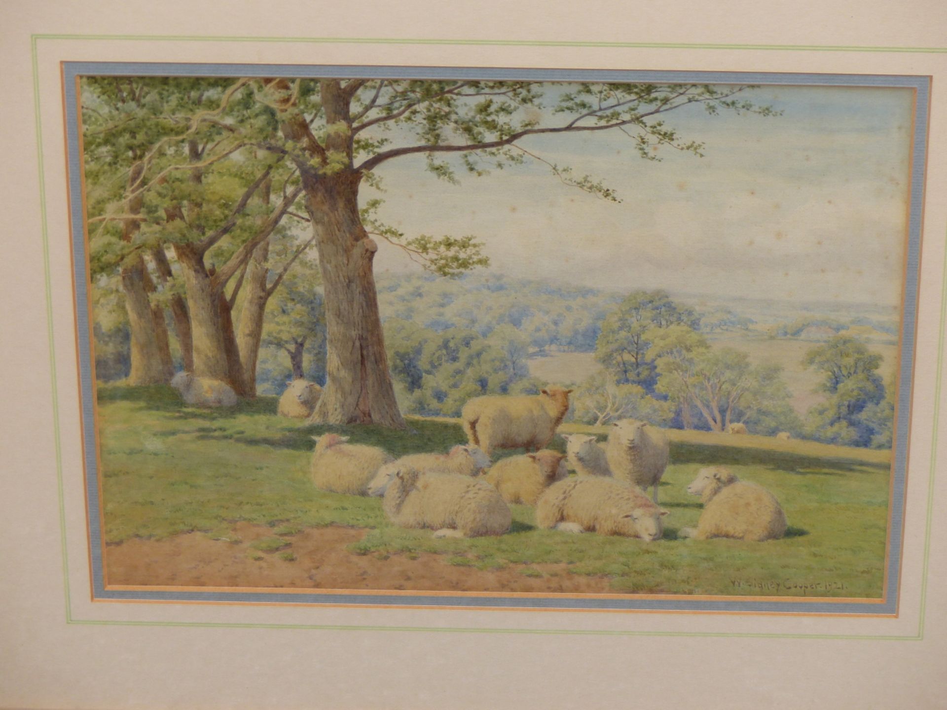 WILLIAM SIDNEY COOPER (1854-1927) SHEEP GRAZING. A PAIR OF WATERCOLOURS. EACH SIGNED DATED 1921 & - Image 7 of 8