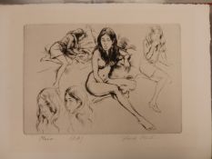 FRANK MARTIN ( 1921-2005) ARR. MARIE. PENCIL SIGNED ARTISTS PROOF ETCHING 40 X 29 cm (SHEET SIZE)