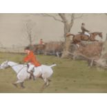 AFTER SNAFFLES (CHARLES JOHNSON PAYNE) A COLOUR PRINT THE OXER. 48 x 66cms