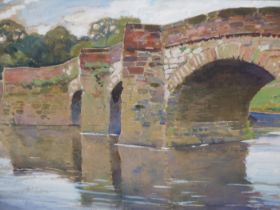 ALFRED EGERTON COOPER (1857-1939) A STONE RIVER / ESTURY BRIDGE. WATERCOLOUR, MONOGRAMMED L/L. 49