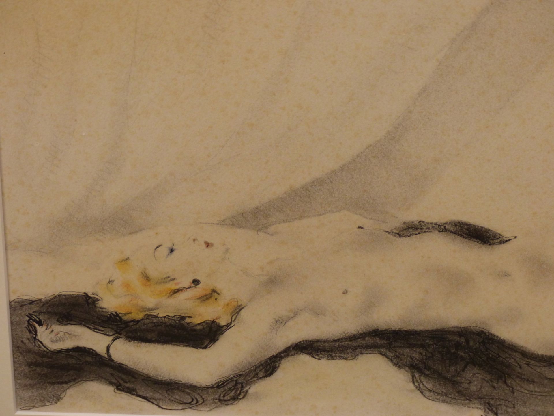 PAUL CESAR HELEU, FRENCH 1859-1927, RECLINING NUDE ON A BLACK THROW, MIXED APPLICATION OF GRAPHITE - Image 7 of 9