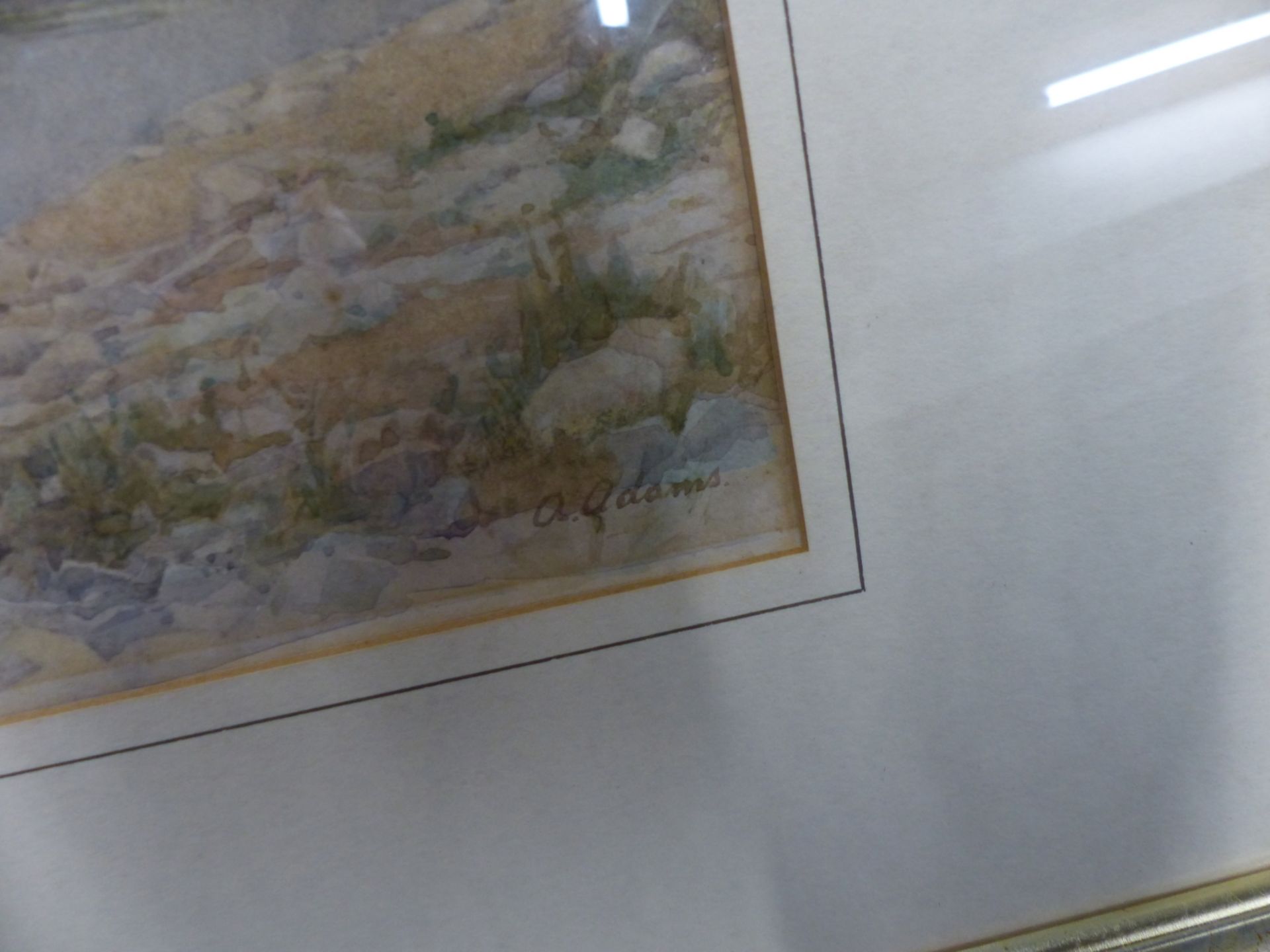 A. ADAMS (EARLY 20TH CENTURY) ROCKY MOUNTAINOUS LANDSCAPE WATERCOLOUR SIGNED L/L. TOGETHER WITH A - Image 5 of 10