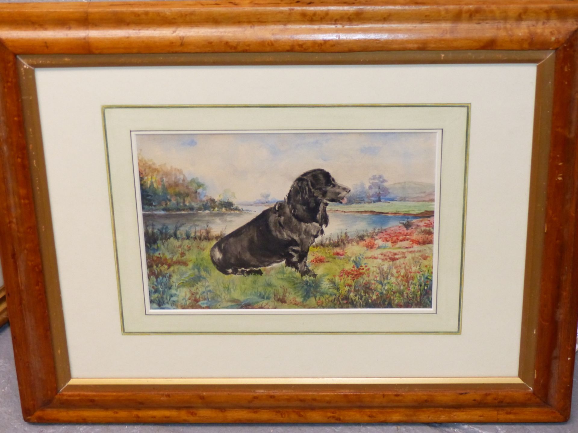 CONTEMPORARY SCHOOL LIMITED EDITION COLOUR PRINT OF A DOG. 19 x 24cms TOGETHER WITH AN EARLY 20th C. - Image 5 of 5