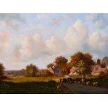 J. VAN DER. PUTTEN (CONTEMPORARY SCHOOL) ARR. END OF AN AUTUMN DAY AT GAYTON, SIGNED, OIL ON