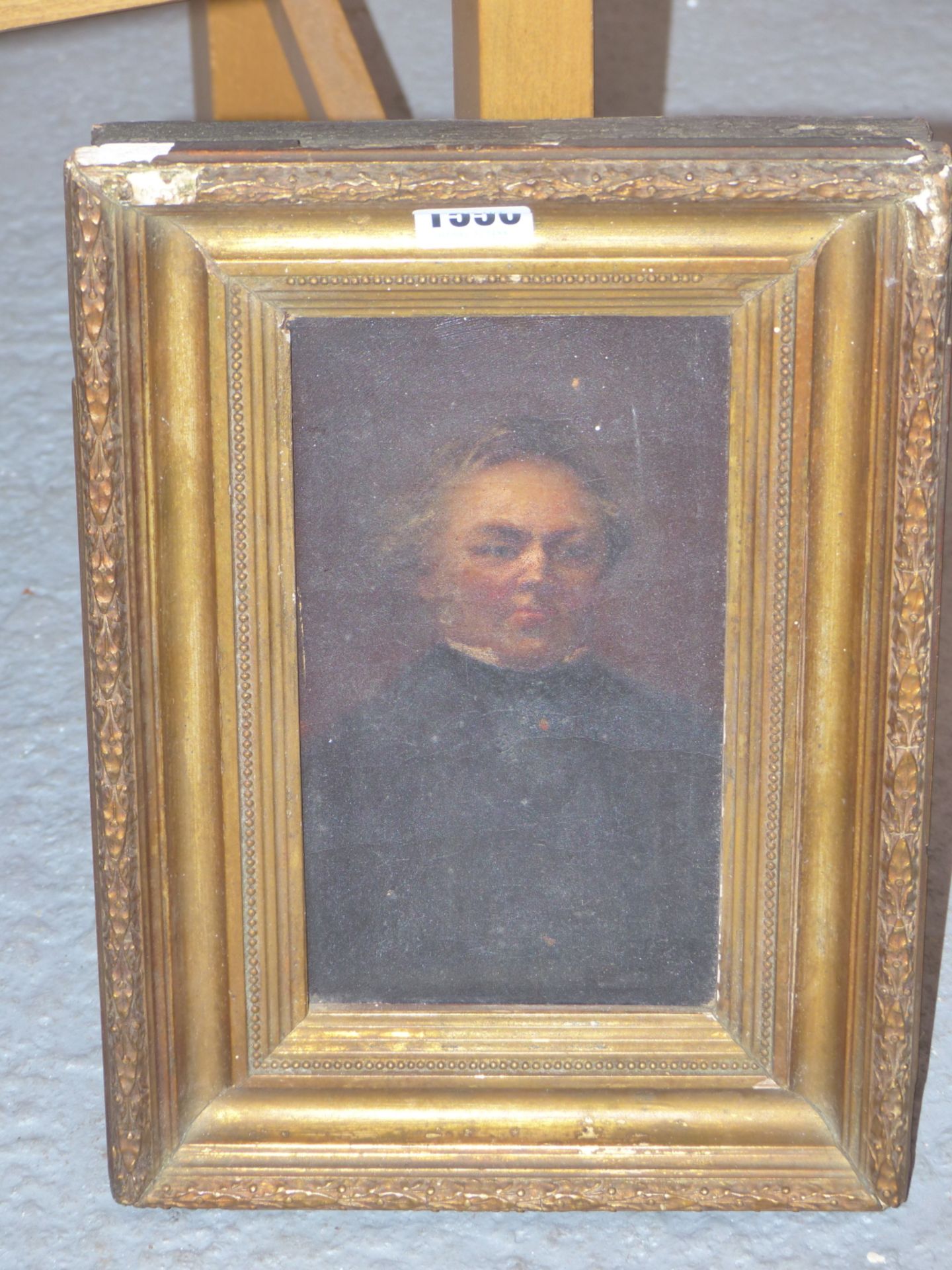 19TH CENTURY ENGLISH SCHOOL. PORTRAIT STUDY OF A GENTLEMAN. OIL ON CANVAS. 12 X 22 cm. - Image 4 of 5