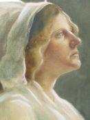 LILLIAN SKEATS, ENGLISH 1884-1978, DUTCH GIRL IN PROFILE. WATER COLOUR AND GOUACHE, 49 X 35 CM