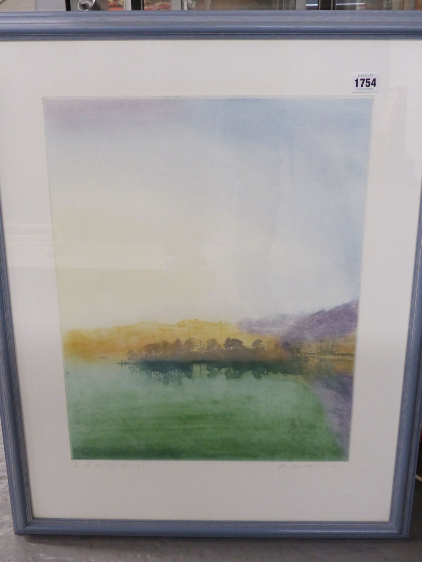 A WICKMAN. ( 20TH CENTURY) A WINTER SUNRISE. PENCIL SIGNED LTD EDITION PRINT. 40 X 52 cm. - Image 3 of 6