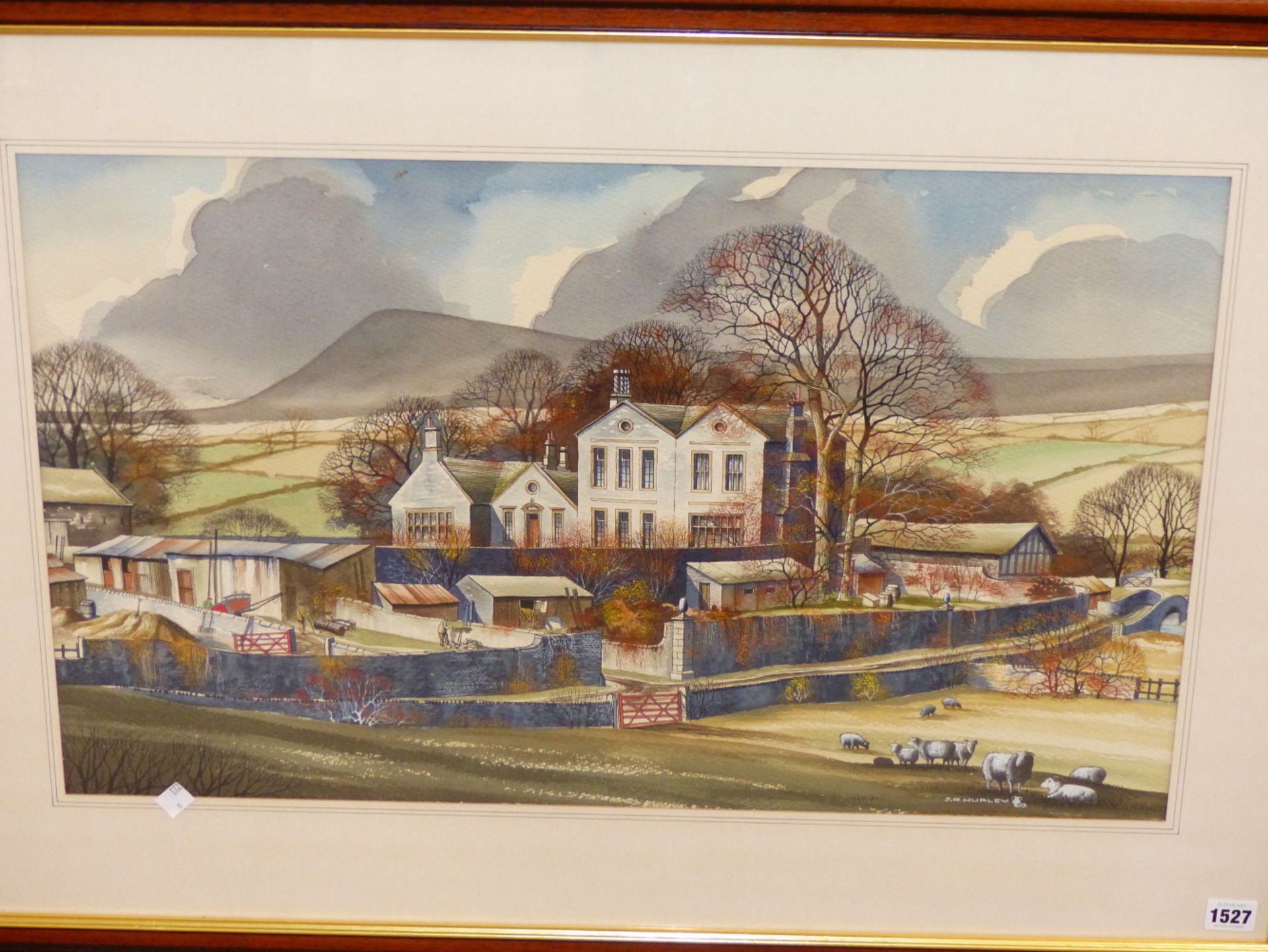 J. A. HURLEY (CONTEMPORARY SCHOOL) ARR. A RURAL MANOR HOUSE AND FARMYARD, SIGNED, WATERCOLOUR. 40 - Image 2 of 7