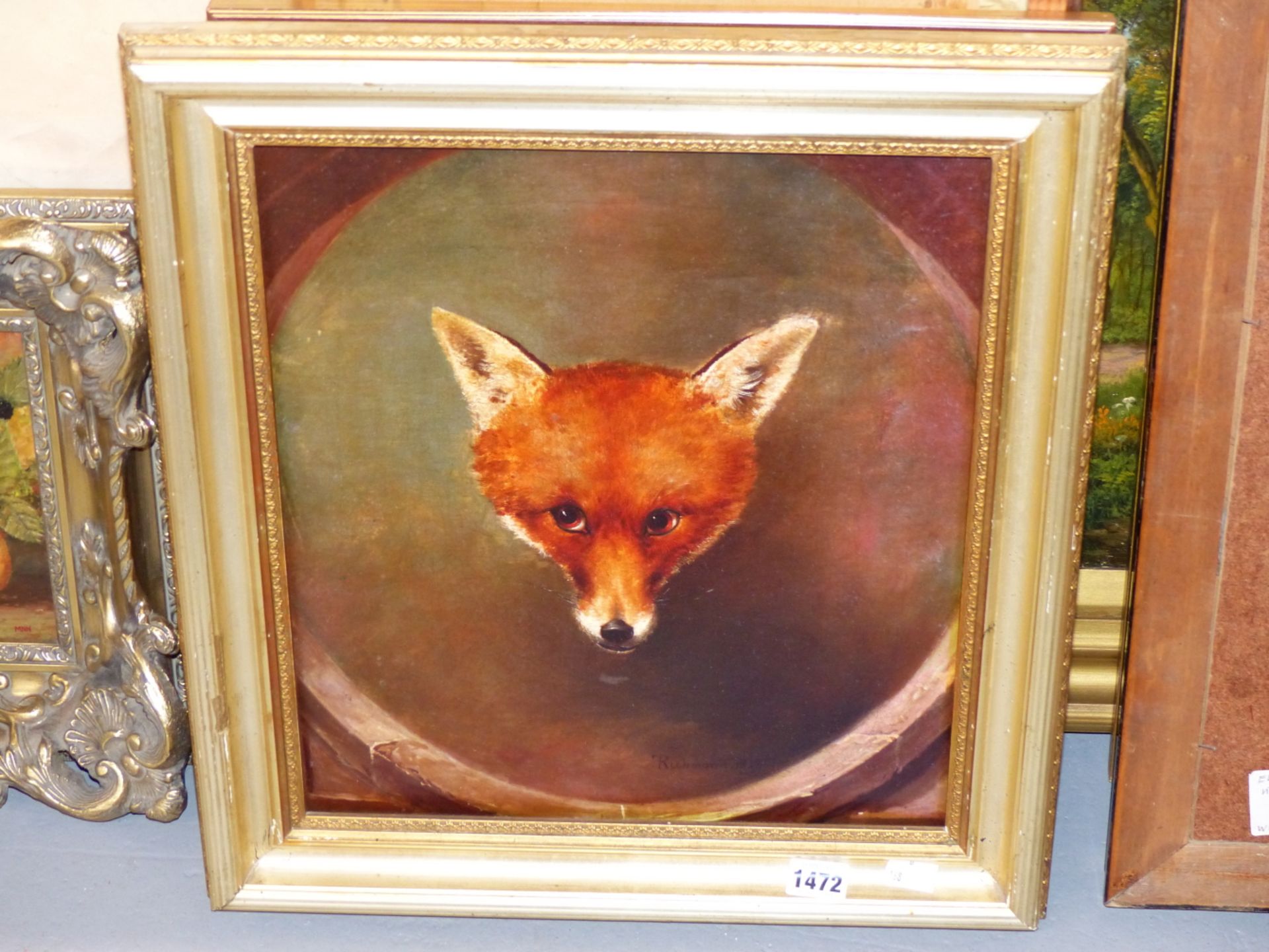 A DECORATIVE PICTURE OF A FOX AFTER RICHMOND. 40 x 37cms - Image 2 of 17