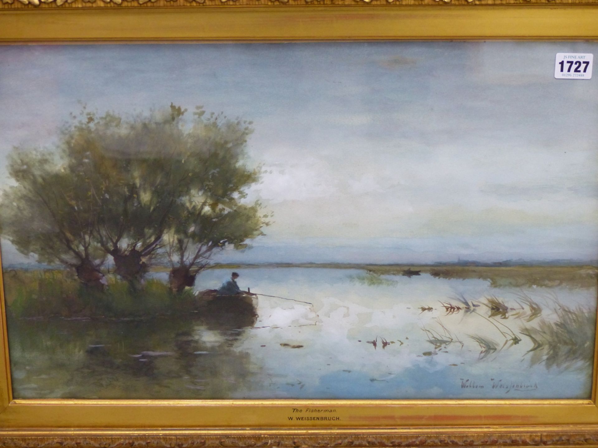 WILLEM WEISSENBRUCH ( 1864-1941) THE FISHERMAN. WATERCOLOUR. SIGNED L/R. TITLED TO FRAME. 52 X 33