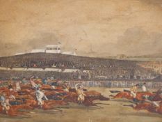 19th C. ENGLISH SCHOOL DANIEL O'ROUKE WINNING HE DERBY 1852, REPUTEDLY BY JAMES G. NOBLE,