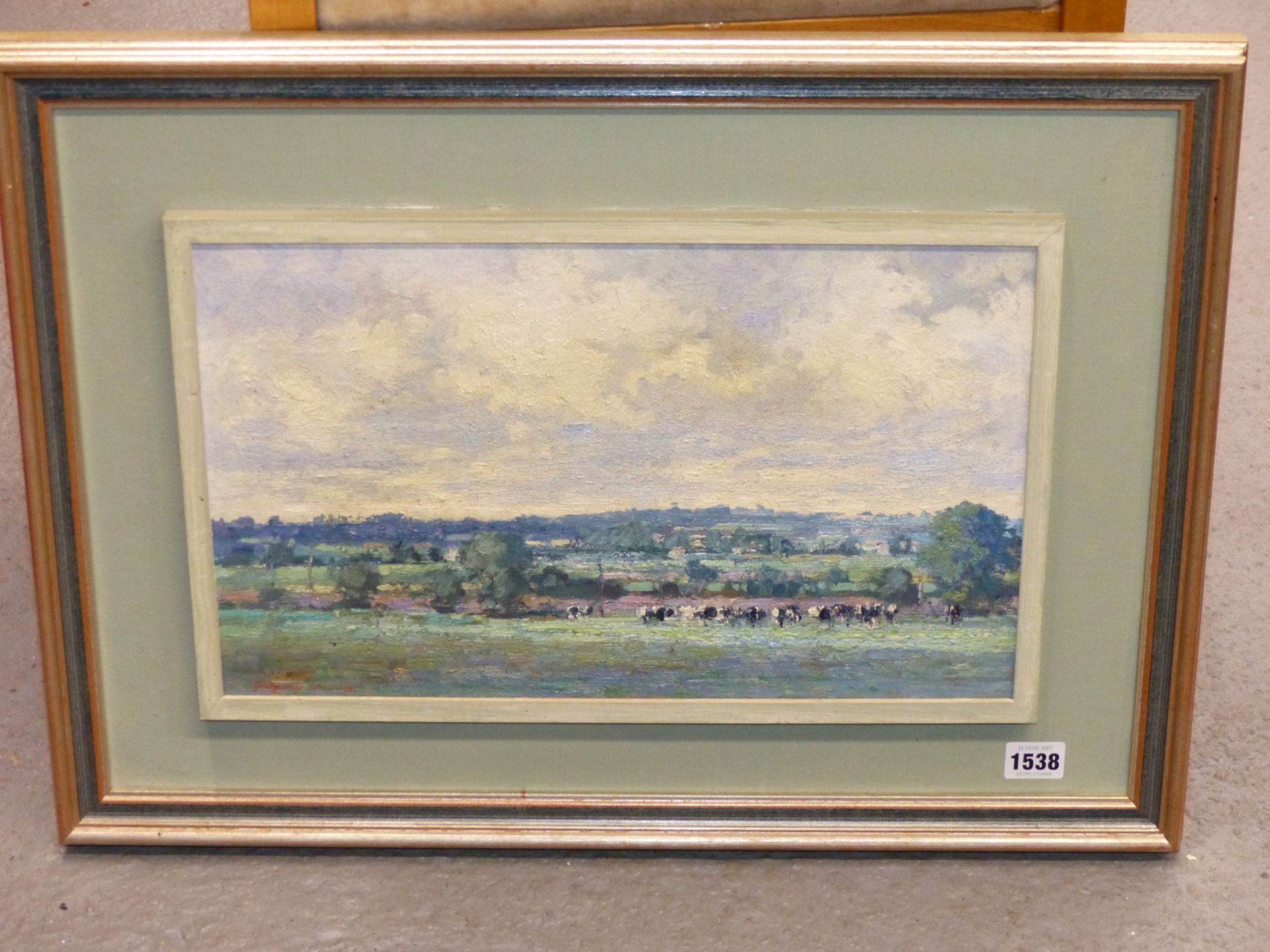 GREGORY DAVIES (20TH CENTURY) ARR. IMPRESSIONIST, LANDSCAPE NEAR CREDITION. OIL ON BOARD. SIGNED L/ - Image 2 of 5