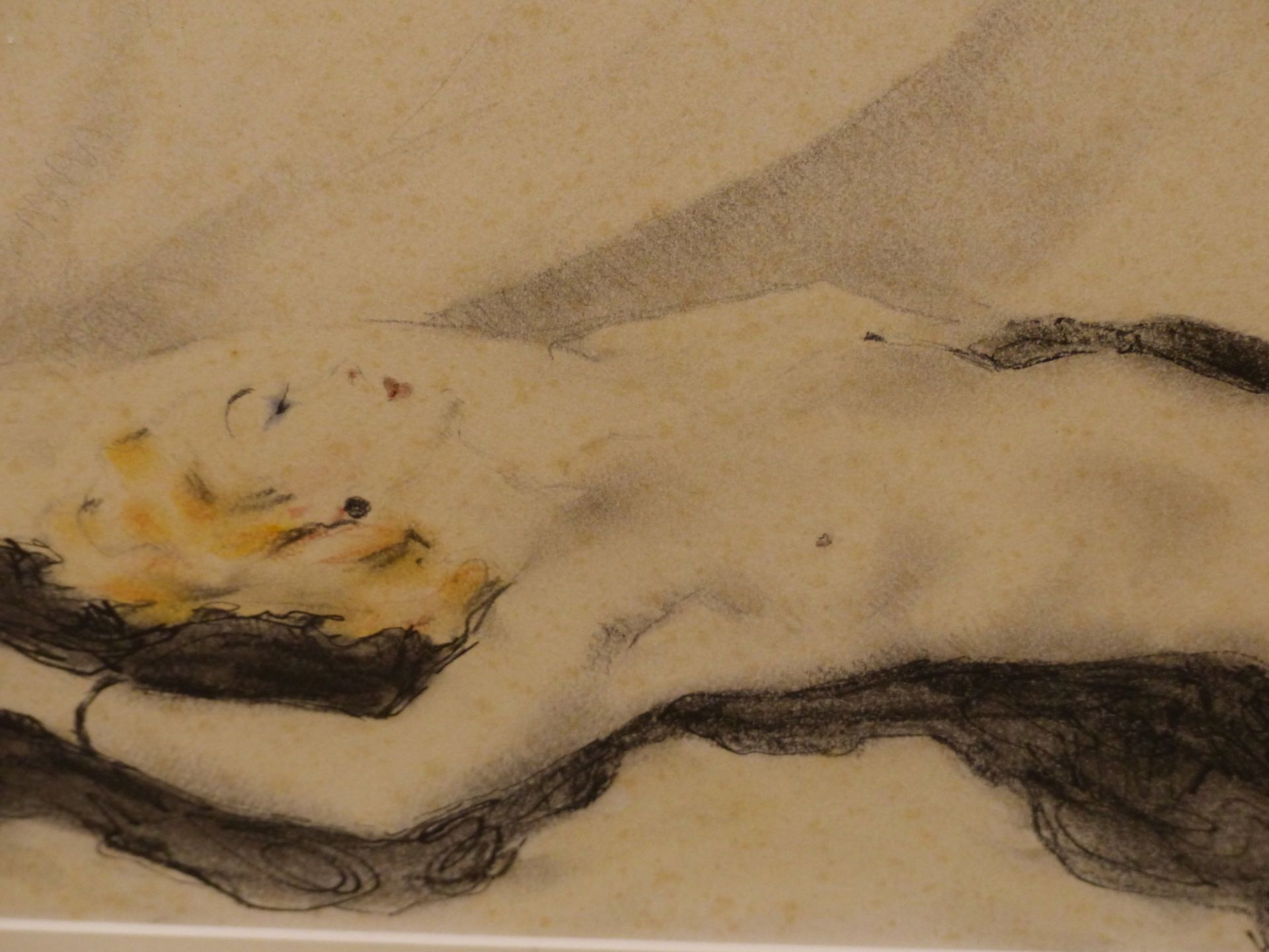 PAUL CESAR HELEU, FRENCH 1859-1927, RECLINING NUDE ON A BLACK THROW, MIXED APPLICATION OF GRAPHITE - Image 6 of 9