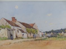 PAUL SEC????Y ( EARLY-MID 20TH CENTURY) A CONTINENTAL VILLAGE. WATERCOLOUR. SIGNED INDISTINCTLY L/R.