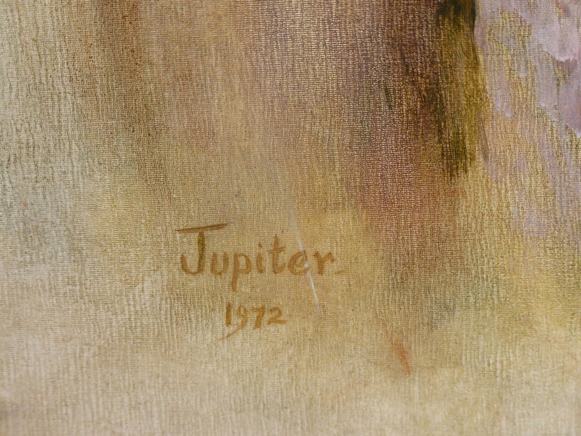 URSULA WHITE (ENGLISH CONTEMPORARY SCHOOL) ARR. PORTRAIT OF JUPITER, A BROWN POODLE, SIGNED, OIL - Image 4 of 6