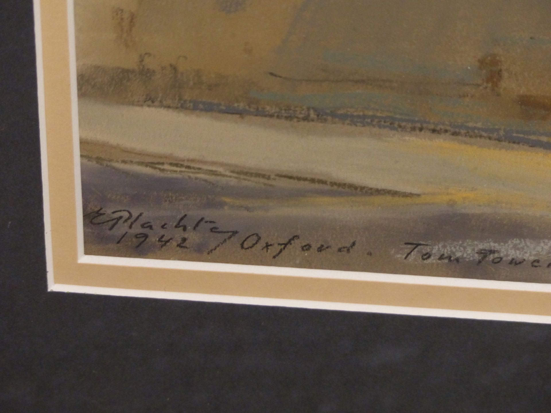 E PLACHTEY. ( 20TH CENTURY). TOM TOWER OXFORD. PASTEL. SIGNED AND DATED 1942. 48 X 38 cm - Image 6 of 7