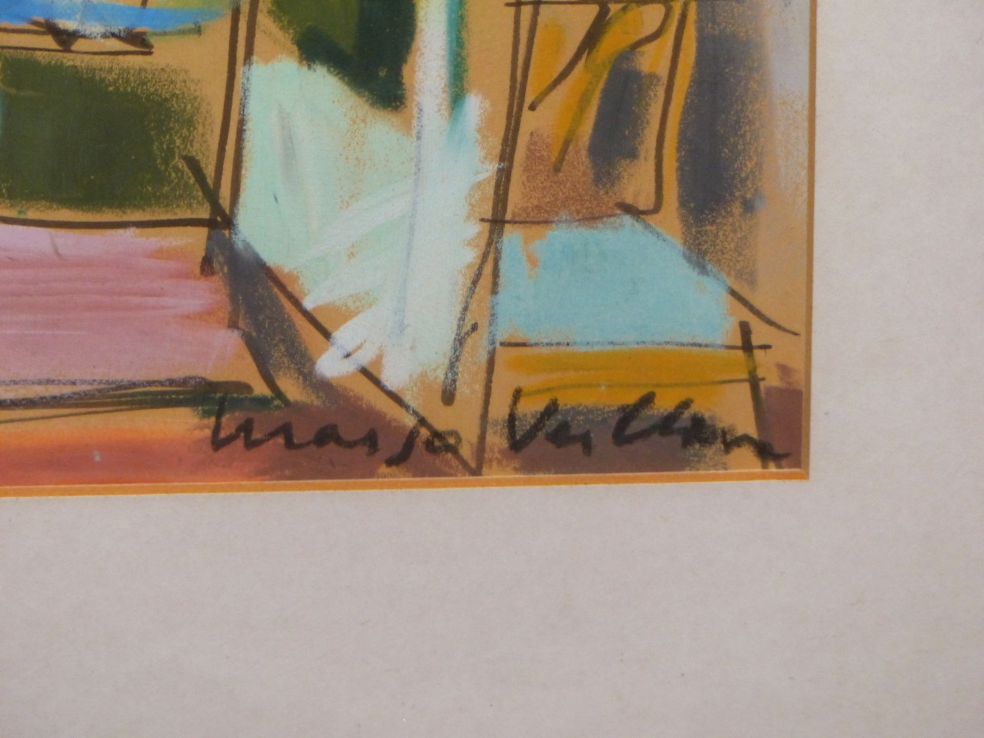 MARGO VEILLON (1907-2003) ARR. DECK CHAIR WITH PARASOL. WATERCOLOUR. SIGNED L/R. 32 X 25 cm. - Image 4 of 5