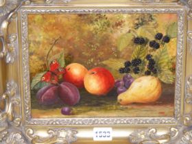 MARTIN NASH (CONTEMPORARY SCHOOL) A DECORATIVE STILL LIFE PAINTING, INITIALLED, OIL ON BOARD. 20 x